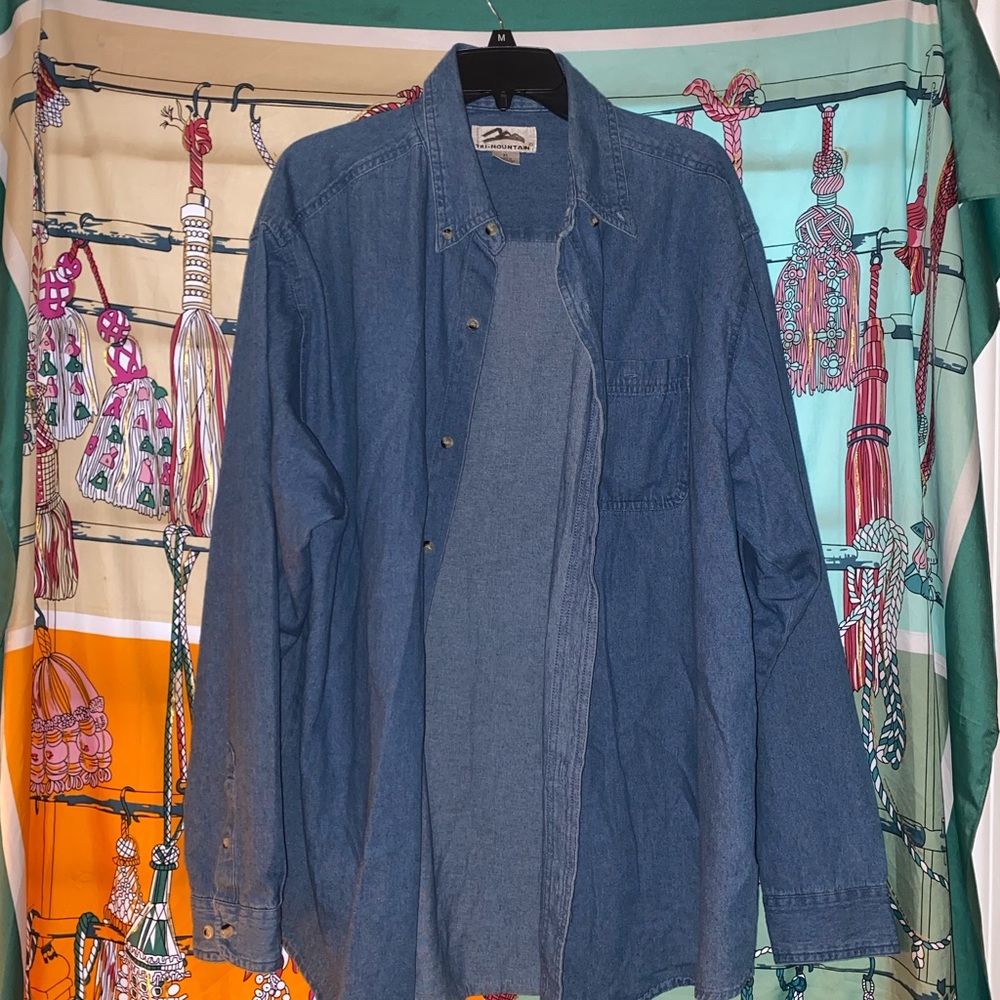 Men's Blue Denim Shirt Jacket